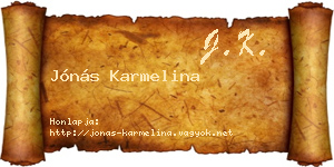 Jónás Karmelina névjegykártya